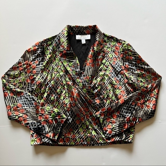 Anthropologie Ett:twa Blazer Velvet Wrap Multicolor Sz 00P - Picture 5 of 11
